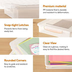 Lifewit 4 Pack Paper Organizer Storage, 32 x 23 cm/12x9 Multi-Purpose Plastic File Box with Latching Lids, Containers for A4, 8.5" x 11" Letter, Scrapbook, Document, Magazine, Art Supplies, Clear