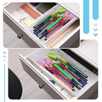 4 PCS Deep Drawer Organizer Bin Adjustable Sliding Drawer Organizers Clear Expandable Transparent Organizer Trays for Home Office Kitchen Makeup Storage Tools