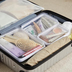 MACOPRO 6PCS Clear Zipper Pouches, Christmas Item Storage Bins, Zippered Hard Pouch Double, Portable Makeup and Cosmetic Bag, Kid's Toy Storage Organizer Bins, Hard Plastic Case, Clear Zipper Bags - size: 6Pcs-SML