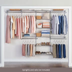 Rubbermaid Configurations Closet Shelves & Hanging Kit (2) 26" Shelves Titanium Custom Pantry Organizer and Storage/Clothes Rack for Home/Laundry/Bathroom/Mudroom/Pantry/Linen Closet