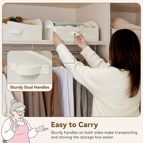 GRANNY SAYS Purse Organizer for Closet, Trapezoid Storage Bins, Closet Organizers and Storage, Decorative Storage Baskets for Shelves, Clothes, Toys, Towels, Pearl White, 3-Pack - color: Pearl White, size: 16½"L x 11"W x 7¾"H