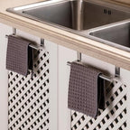 Over Cabinet Towel Bar 9" Kitchen Towel Rack - Silver, Stainless Steel Towel Holder for Cabinet - 1 Pack - color: Brushed Finish - 1 Pack