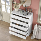 Furniouse Modern 5 Large Storage Drawers Dresser for Clothes Organizer, White Modern Chest of Drawers for Closet, 27.6" Long Drawer Organizer Cabinet for Bedroom, Living Room, Entryway, Hallway - size: 15"D x 27.6"W x 41.4"H (5 Drawers)