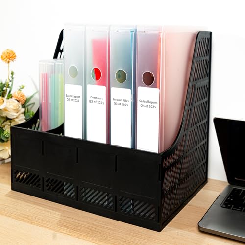 4 Packs A4 Paper Storage Boxes, 8.5 x 11 Plastic Portable Project Case for US Letter Size, Multi-Purpose Thick Scrapbook Storage Box for Office - size: 12.59 x 9.45 x 2 inches