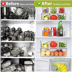 10 Pack Refrigerator Pantry Organizer Bins, Stackable Fridge Organizer Bins with Lids, Clear Plastic Food Storage Bins for Kitchen, Countertops, Cabinets, Fridge, Drinks, Fruits, Vegetable, Cereals - size: 10-PACK