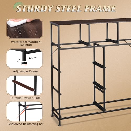 WLIVE 9-Drawer Dresser, Fabric Storage Tower for Bedroom, Hallway, Entryway, Closet, Tall Chest Organizer Unit with Fabric Bins, Steel Frame, Wood Top, Easy Pull Handle, Dark Grey - color: A-dark Grey