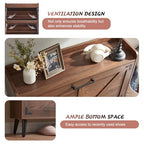 Barnyatoh Shoe Storage Cabinet with 2 Flip Drawers, Farmhouse Hidden Shoe Organizer, Narrow Slim Shoe Rack Cabinet for Entryway Hallway,Walnut - color: Walnut