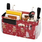 Bedside Caddy Hanging Bunk Bed Caddy Bed Organizer Hanging Pocket with 2 Hooks Bedside Storage Organizer Pocket Bag Holder Gingerbread Christmas Tree01 - color: Gingerbread Christmas Tree01