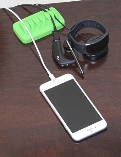 Heaviest Cable Organizer on The Market! Compact and Weighted Desktop Cord Holder and Cable Organizer, Eco-Friendly Silicone, No Bad Smell, Bundled with 4 Reusable Cable Ties! (Green) - color: Green, Standard
