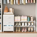 Cidaziya Expandable Closet Organizers and Storage, White Fabric Storage Dresser, 3 Drawer Dresser, Clothes Shelves for Kids, Purse Organizer Small Shoe Rack for Closet Bedroom - size: 31.29~ 43.42"W*11.41"D * 24.01"H