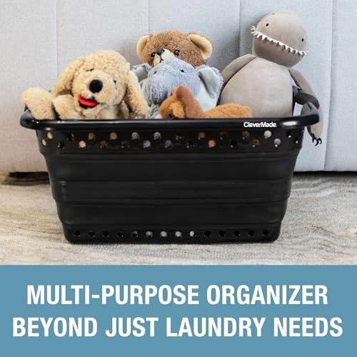 CleverMade Collapsible Laundry Baskets - 39L Foldable Large Collapsible Laundry Basket with Handles for Space Saving Storage, Black, 1 Pack - size: 1 Pack