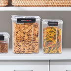 Oggi Easi Grip 57oz Moisture Proof Storage Container, Ultra Clear BPA-Free Sealable Canister, Flip Open Pouring Lid, Date Reminder Slider on Clip, Ideal Cereal Dispenser (57oz / 1.7lt) - size: 57 fl oz