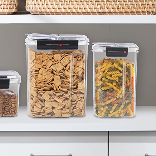 Oggi Easi Grip Moisture Proof Storage Containers, Set of 4, Ultra Clear BPA-Free Sealable Canisters, Pouring Lids, Date Reminder, Ideal Pantry Storage (23, 57, 60, 128 oz / 0.68, 1.7, 1.8, 3.8 lt) - size: Set of 4 (23, 57, 60, 128 fl oz)