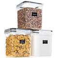 PANTRYSTAR Medium Food Storage Containers with Lids Airtight 2.5L /84.5Oz, for Flour, Sugar, Baking Supply, 3PCS BPA Free Plastic Canisters for Kitchen Pantry Organization - size: 2.5 L