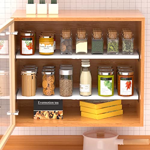 Closet Shelf Divider Expandable Cabinet Tension Shelving Rack Heavy Duty Metal DIY Shelves Separator for Wardrobe Cupboard Cabinet Pantry Kitchen Bathroom,White,3packs - size: 11.8"D x 16.9"-31.5" W-3PCS