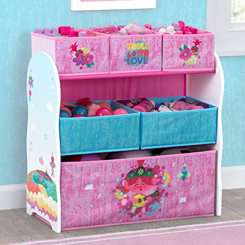 Delta Children Design and Store 6 Bin Toy Storage Organizer, Trolls World Tour - color: Trolls World Tour