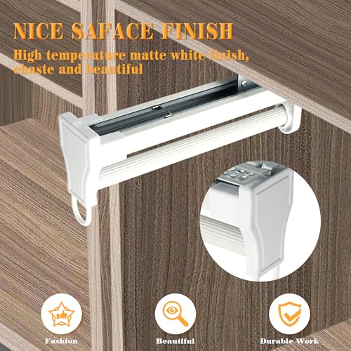 Alise 12 Inch Pull Out Clothes Hanger Rack for Closet,Heavy Duty Closet Rod with Automatic Soft-Close Mechanism for Closets,Closet Pull Out Metal Rod Organizer Hangers for Coats Pants Hangers,White - color: White, size: 12 Inch