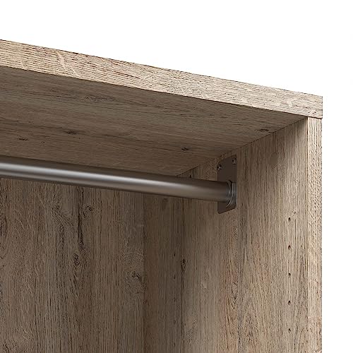Bestar Cielo Closet Organizer, 20-inch Rustic Brown and White Wardrobe for Bedroom, Mudroom, Entryway, or Kitchen Pantry - color: Rustic Brown and White