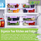 2 & 3 Compartment Glass Meal Prep Containers (4 Pack, 32 oz) - Glass Food Storage Containers with Lids, Bento Box, Portion Control, Airtight, Oven & Freezer safe, Food Container, Lavender - color: Lavender (2,3 compartment - 4 pack, 32oz)