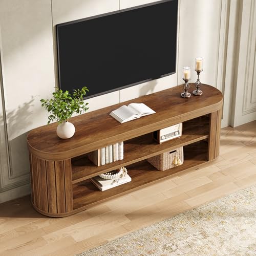 Tribesigns 47.2" Wooden Entryway Bench with 2-Tier Shoe Storage, Farmhouse Dining Bench with Adjustable Foot Pads, End of Bed Stool for Bedroom, Hallway, Living Room, Dining Room, Rustic Brown - color: Brown