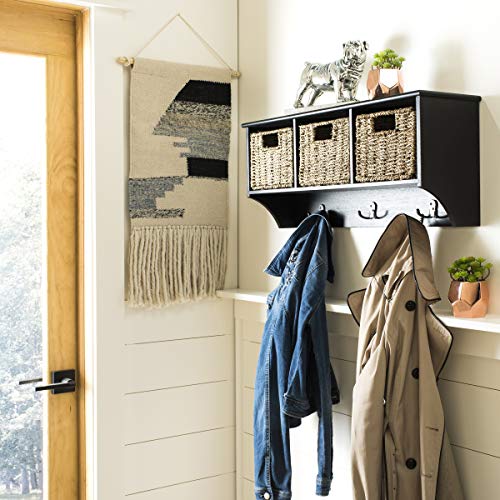 Safavieh Home Collection Finley Hanging 3 Basket Wall Rack - color: Black