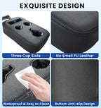 Sinvanho Car Cup Holder, Back Seat Cup Holder for Car, PU Leather Couch Sofa Bed Cup Holder Expander Tray, Boat Tray, Organizer for Trucks, Minivans, SUVs, RVs, Vehicles, Holds Drinks, Remote, Snacks - color: Standard Version