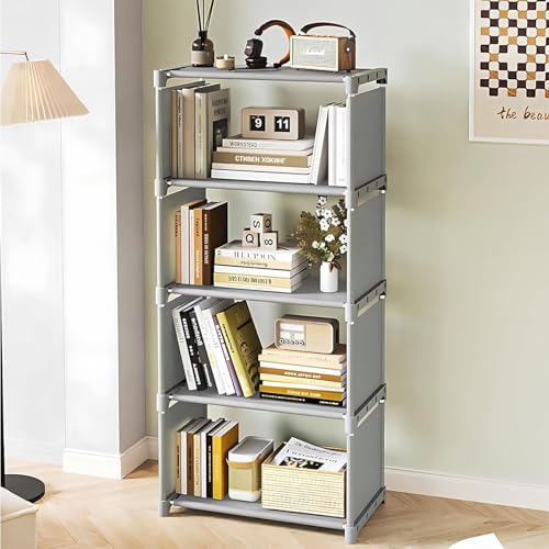 4-Cube Storage Organizer Shelf – Tool-Free Assembly Cube Bookcase for Bedroom, Closet & Small Spaces, Bookshelf Organizer for Kids’ Clothes & Nursery, Black (Black) - color: Black