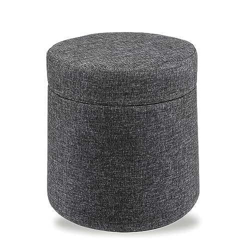 Seville Classics Cushioned Fabric Ottoman Hidden Storage Chest Footrest Chair, Padded Seat for Bedroom, Dorm, Loft, Living Room, Entryway, Hallway, Modern Gray, 15.6" Wobble - color: Modern Gray, size: 17.3"D x 17.3"W x 17.9"H