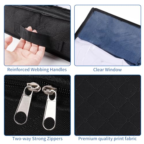 Fixwal Black Underbed Storage Bags with Clear Window and 2 Reinforced Handles Under Bed Storage Containers for Clothing, Bedding, Comforter (4 Pack) - size: 23.6 inches x 16.5 inches x 5.9 inches (Pack of 2), style: 2pcs