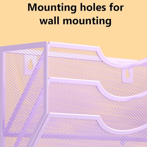 Kuntine.B Wall File Organizer Office Hanging Magazine Holder Wall File Organizer for Office Home (Purple, 3 Tier) - color: Purple, size: 3 Tier & No Hangers