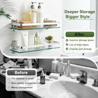AIJALY 3 Pack Bathroom Glass Shelf,Aluminum Tempered Glass 0.3in Extra Thick Rectangular 1 Tier Storage Organizer Wall Mount,Silver 15.7in - color: Silver 3 Pack