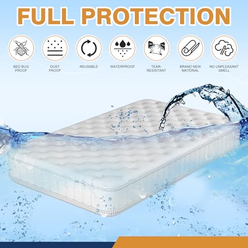 2 Pack King/Cal King Mattress Bag for Moving and Storage, Clear Plastic Mattress Cover for Moving, Waterproof Mattress Disposal Bags - size: King/Cal King,2 Pack, style: Economical Protection(1.5Mil Thick)