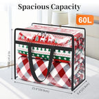 SpaceTrove Clear Clothes Storage Bags, 4 Pack Closet Organizers and Under Bed Storage Containers, Foldable Moving Bags with Zippers for Comforter, Blanket, Bedding, Duvet, PVC Packing Bags 60L - size: 60L