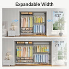 Timate F2 Pro Expandable Wall Mounted Clothes Rack Industrial Pipe Clothing Rack for Hanging Clothes, Heavy Duty Clothes Rack with Shelves, Garment Rack Wall Closet System, Black Pipe Closet Kit - color: Black, style: Timate F2 Pro