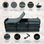HEYTRIP Large Trunk Organizer With Built-in Leakproof Cooler Bag, 2 Tie-Down Straps, 4 Removable Dividers, Foldable Cover, Built with 2mm PE Board, Gray - color: Gray