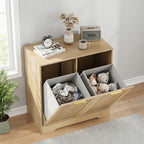 Laundry Hamper Cabinet, Small Tilt-Out Bathroom Storage Unit with Narrow Hidden Basket Chest Bathroom Cupboard