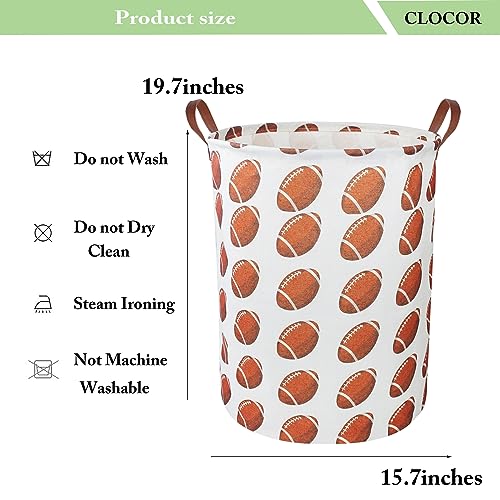 CLOCOR Kids Laundry Basket,Waterproof Nursery Hamper for Baby Boy,Football Storage Baskets for Boys Bedroom,Kids Toys Storage Bin,Room Decor,Gift Basket（Rugby - color: Rugby
