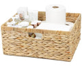 Jumbo Wicker Basket, Rectangular Wicker Baskets for Storage, Water Hyacinth Extra Large Storage Baskets, Shelf Basket with Built-in Handles-1 Pack - size: 16 ½"L x 13"W x 7 ½"H