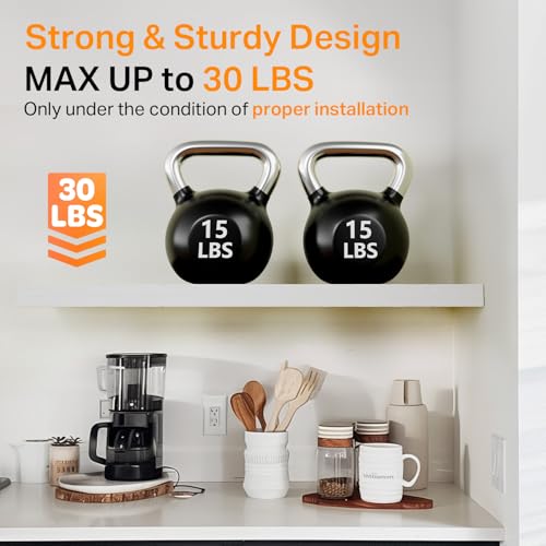 BAYKA White Floating Shelves for Wall, Set of 3, 36 Inches Long Wall Mounted Rustic Wood Shelves for Bathroom, Bedroom, Living Room or Kitchen, Hanging Shelf for Book/Storage/Decor, 30lbs Capacity - color: C. White - Modern Minimalist Style, size: 36inche