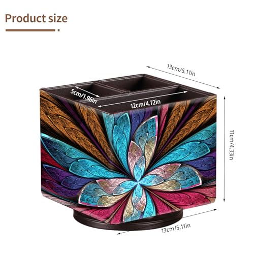 YAPISHI Remote Control Holder TV Remote Caddy for Table, 360 Swivel Nightstand Organizer for Bedroom Accessories/Bedside Remotes/Media Controllers/Office Supplies, Home Decorations for Living Room - color: Flower Fractal