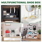 1 Pack Acrylic X-Large Shoe Box Clear Plastic Stackable Storage Boxes with Magnetic Door Shoe Organizer for Closet Sneaker Boot Shoe Storage,Fit up to US Size 14 - style: X-Large Size (Acrylic Material)