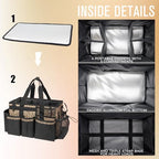 SCAVATA Wearable Cleaning Caddy, Cleaning Caddy Supplies Organizer with Handle & Shoulder Straps for Housekeepers, Under Sink & Car Cleaning Tool Organizers Bag with 4 Foldable Divider (Leopard) - color: Leopard
