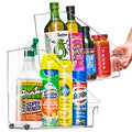 Sorbus Roll Out Bottle Organization Bins - Pantry Under Sink Organizer with Wheels & Handles, Clear Plastic Organizing Containers for Bottles & Cleaning Supplies - Kitchen Cabinet Laundry Room Storage - style: Slant