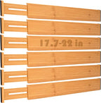 Bamboo Drawer Dividers,Kitchen Drawer Dividers Adjustable,Expandable Drawer Dividers Organizer for Kitchen large Utensils, Dressers Bathroom,Clothes,Office,Drawer Organization Separators(17.7-22 in)