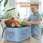 Custom Storage Basket with Name, Personalized Storage Bins with Zipper Lid, Foldable Fabric Storage Box Large capacity with Handle Bubble Elephant - color: Option 18