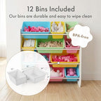 Humble Crew Kids' Toy Storage Organizer, White/Pastel (WO560P) - color: White/Pastels