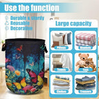 Spring Flower Butterfly Laundry Basket, Laundry Hamper Collapsible Oxford Cloth with Handle Clothes Toy Storage Bin for Bathroom Laundry Room Bedroom 15.7 X 20 Inch - color: Spring Flower Butterfly