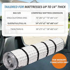 Storage Logic Foam Mattress Vacuum Bag with 4 Adjustable Packing Straps for Moving, Storage, Shipping, Vacuum Seal Mattress Bag with Packaging Straps (Queen/Full/Full-XL) - size: Queen/Full/Full-XL