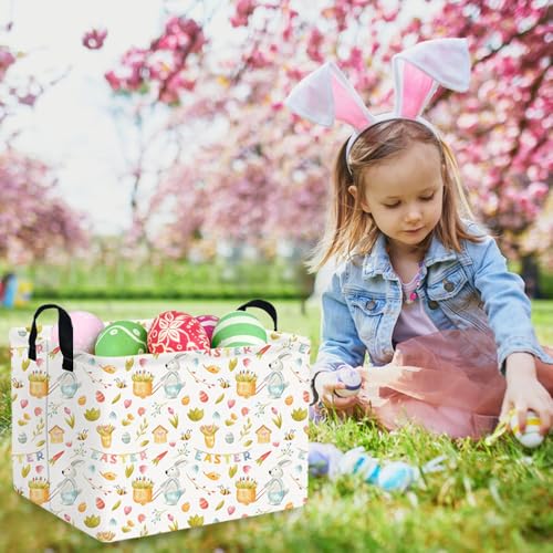 Rectangular Easter basket,Easter basket empty,Kids Storage Baskets for kids Bedroom,Gift bin,Kids Storage Bin,Easters gift baskets,Kids home Decor(Bee Easter egg) - color: Bee Easter egg