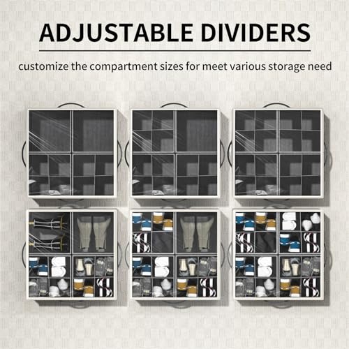Aokeyee Shoe Organizer for Closet,2 Pack Foldable Shoe Storage Organizer Box Bin with Adjustable Dividers and Clear Cover, Fits up to 16-32 Pairs - color: Black, size: 2 PCS